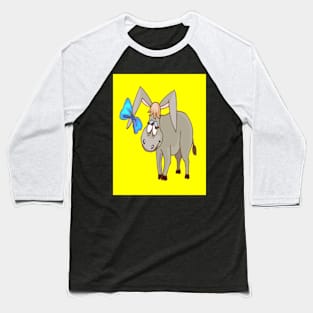 Donkey  Comic Abstract Whimsical Psychedelic Print Baseball T-Shirt